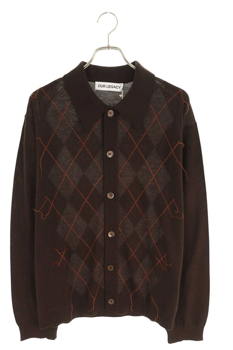 アワーレガシー サイズ:50  25AW  M4253EP チョコレートウールポロカーディガン 中古 SB01 アワーレガシー 25AW M4253EP チョコレートウールポロカーディガン