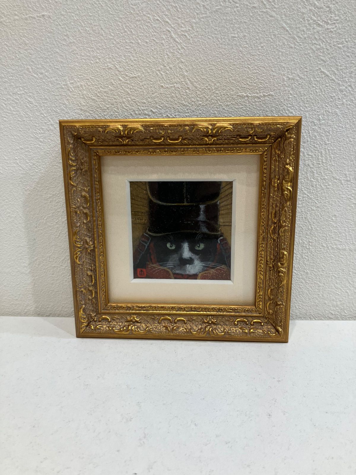 画家|若菜 由三香 パステル アクリル画 五月猫形 豊臣 髭吉 2025 一点もの 絵画 芸術