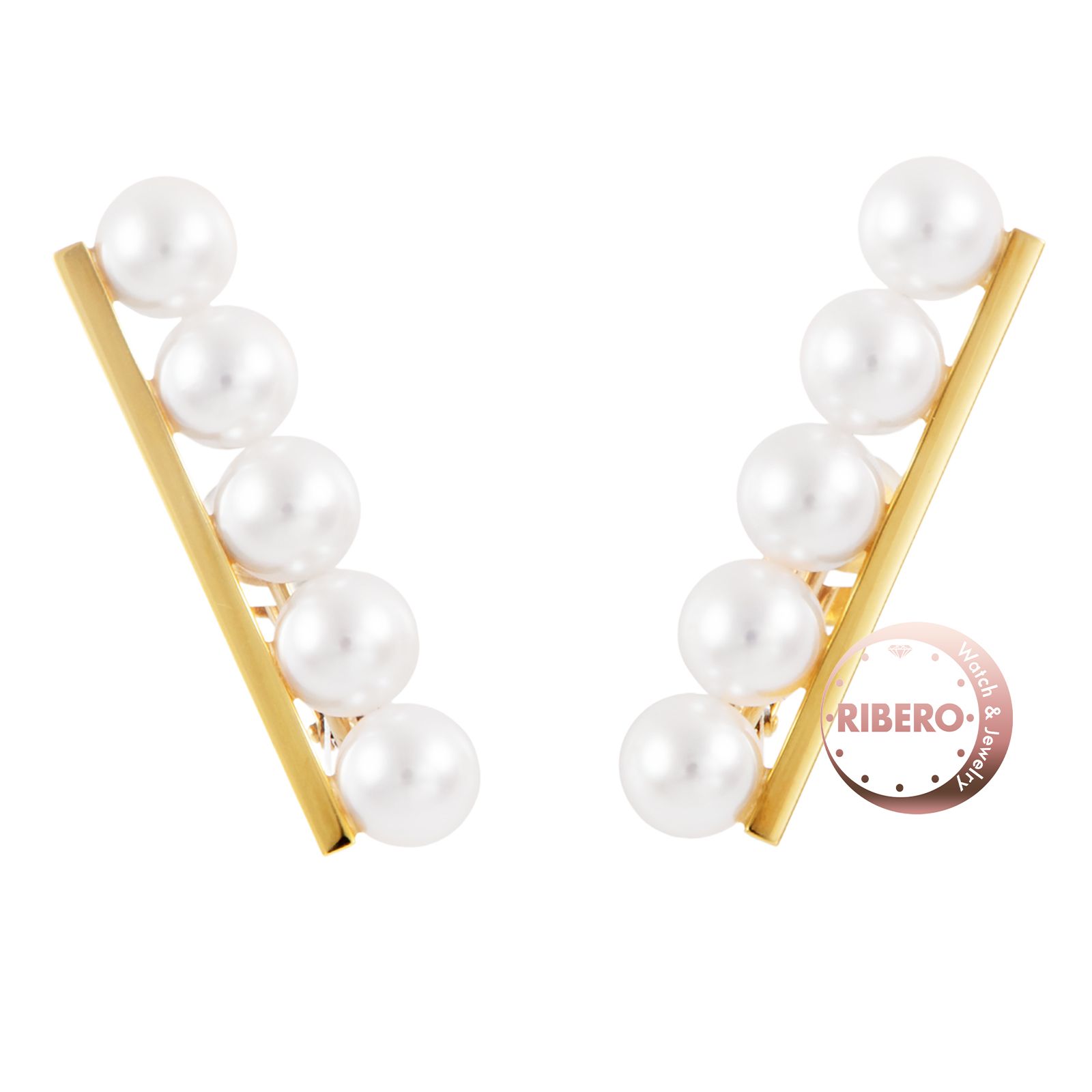 TASAKI タサキ ンスプラス イヤリング K 18 YG あこや真珠 ゴールド ホワイト