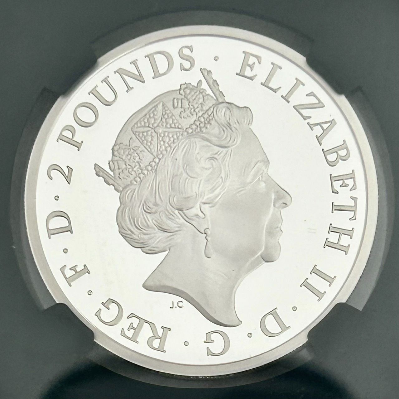 2018年 イギリス「Two Dragons」銀貨（£2）NGC鑑定 PF70 NGC最高鑑定☆2018年イギリス Two dragons 2ポンドプルーフ銀貨