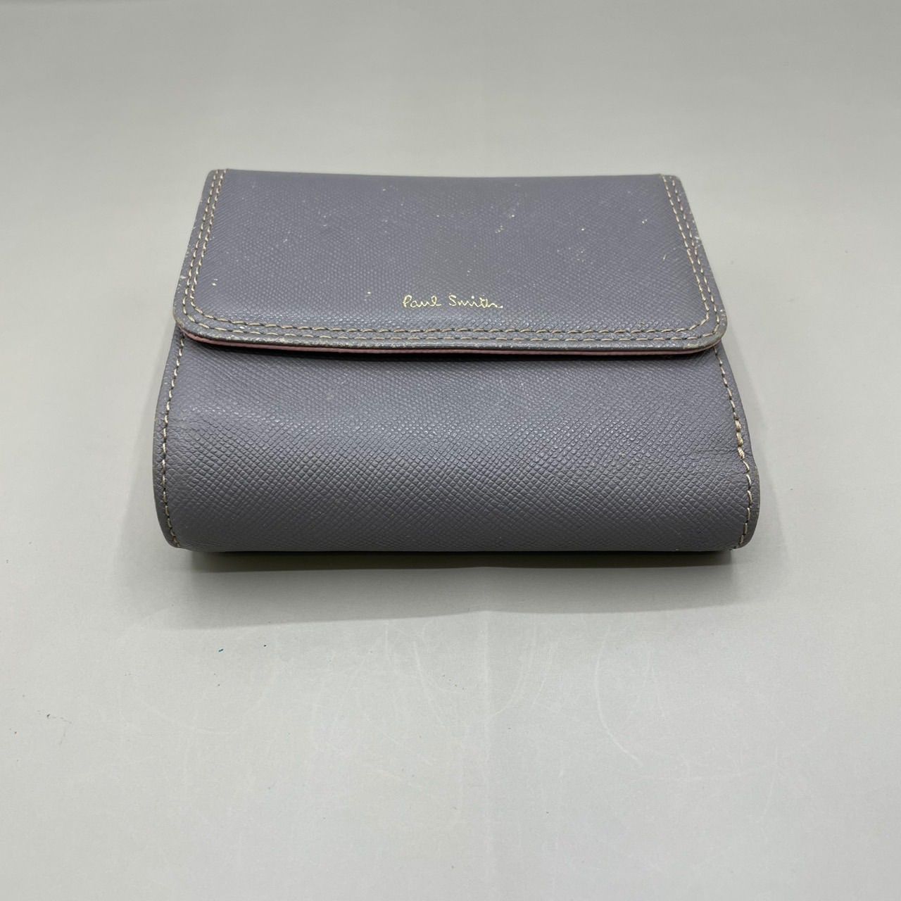 訳有★ポールスミス 2つ折財布 ミニ財布 ミニウォレット グレー★371 Paul Smith（ポール・スミス） 財布 2つ折り財布 ミニ財布 小銭入れ