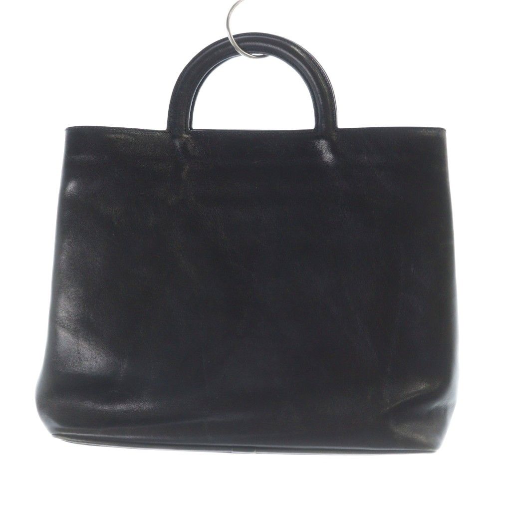 ヒロフ HIROFU ハンドバッグ レザー 本革 黒 ブラック Hロゴ /KW