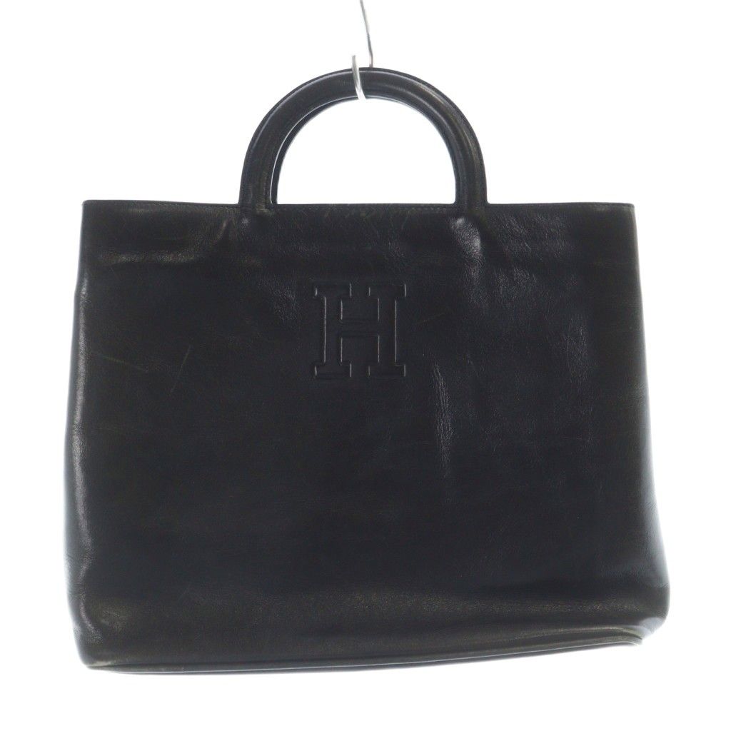 【極美品】 ヒロフ HIROFU ハンドバッグ 黒 メッシュ Hマーク Hロゴ 良品】HIROFU ヒロフ H型押し ハンドバッグ トートバッグ ヴィンテージ