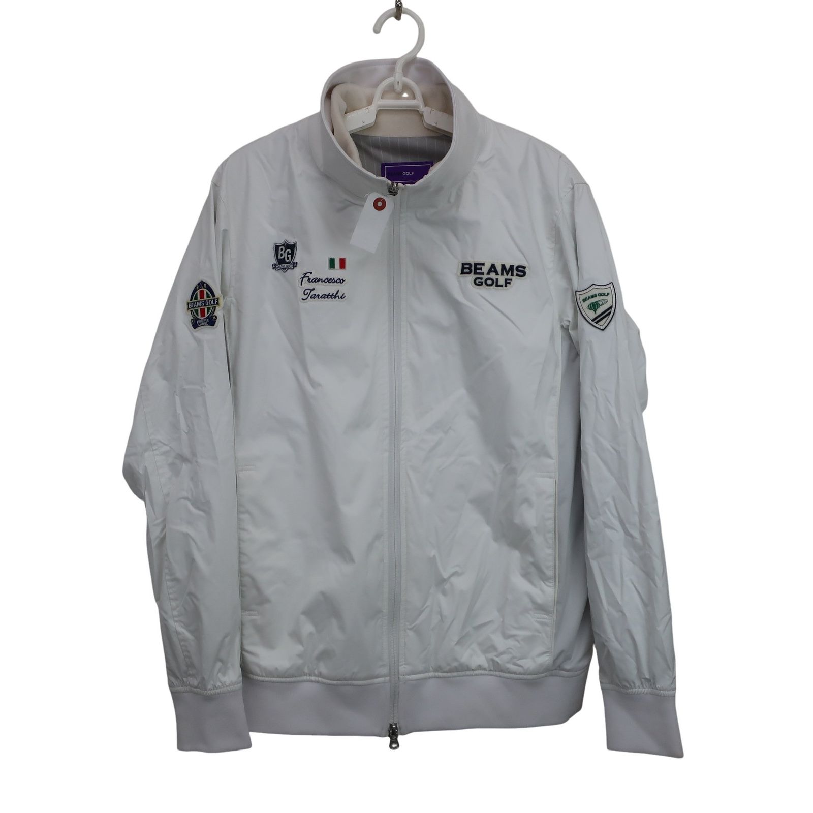 美品】BEAMS GOLF(ビームスゴルフ) フルジップナイロンジャケット 白