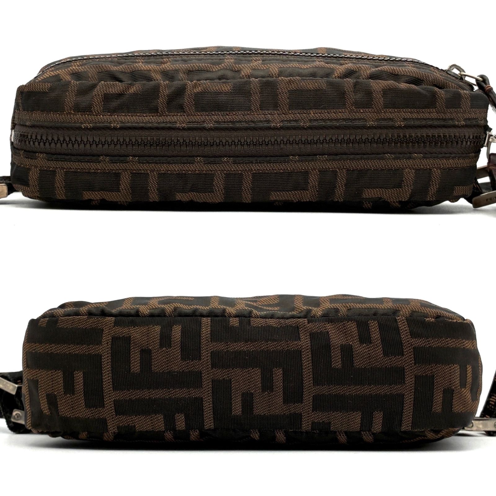 FENDI フェンディ ボディバッグ ショルダー ズッカ ブラウン ナイロン