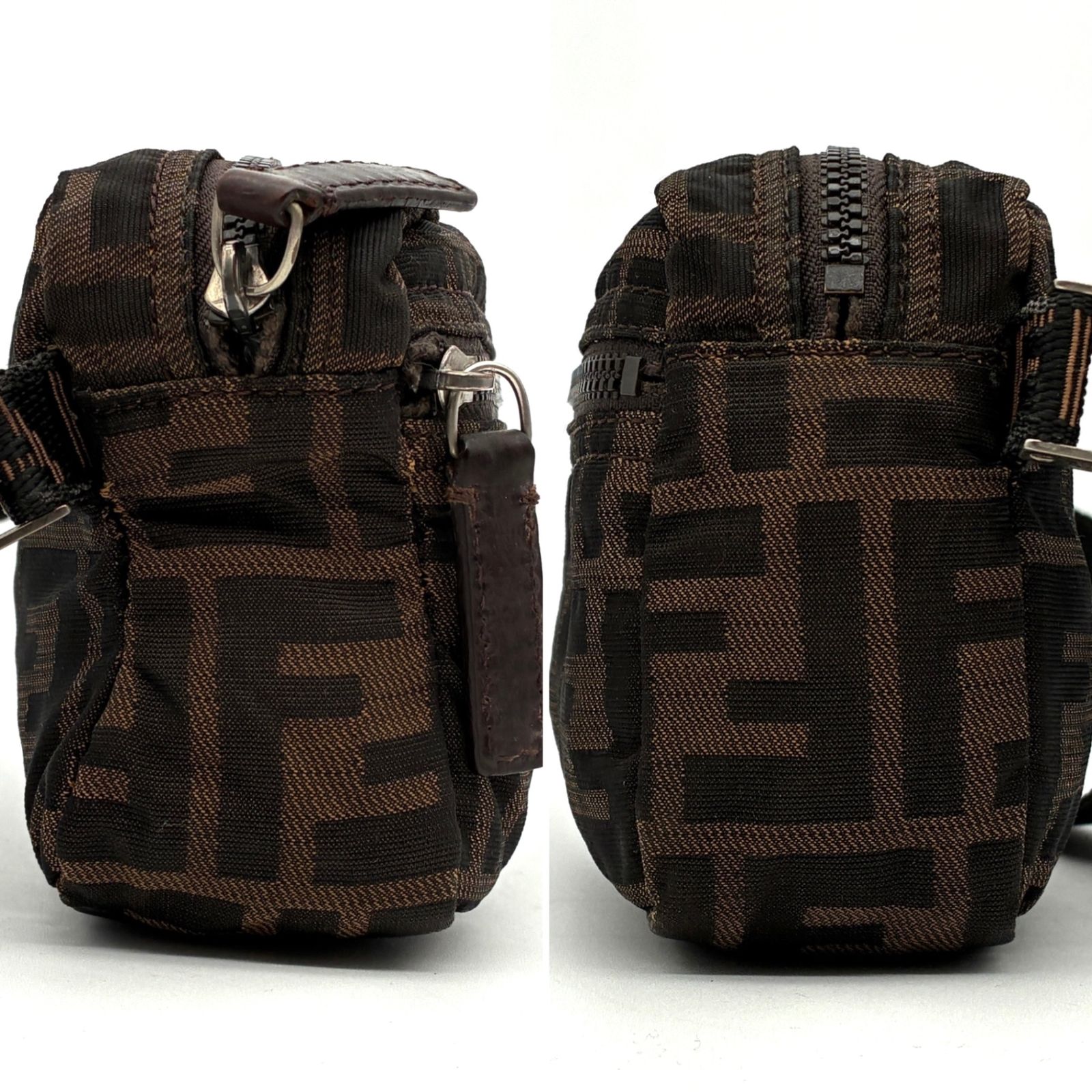 【美品】フェンディ ズッカ ボディバッグ ウエストポーチ ズッカ ナイロン 黒 美品】フェンディ ズッカ ボディバッグ ウエストポーチ ズッカ