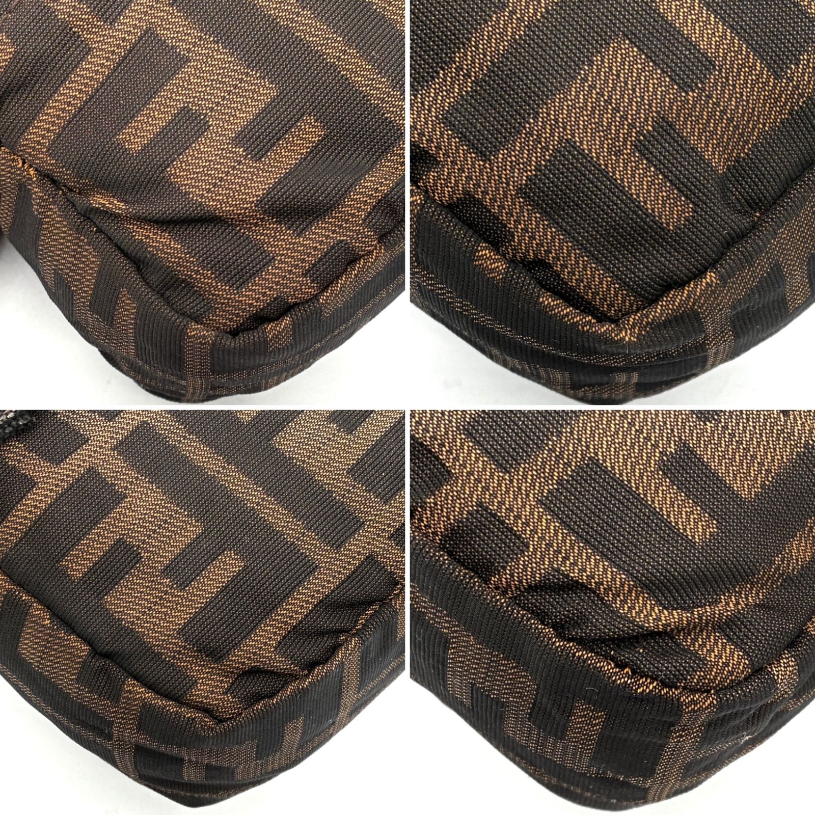 【美品】フェンディ ズッカ ボディバッグ ウエストポーチ ズッカ ナイロン 黒 FENDI フェンディ ボディバッグ ショルダー ズッカ ブラウン ナイロン