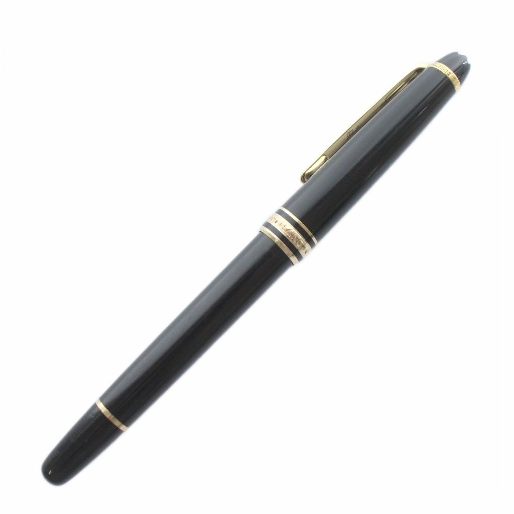 モンブラン MONT BLANC マイスターシュテュック ボールペン 文房具 筆記用具 キャップ式 ロゴ 黒 ブラック ゴールド色 |XZ GY 18