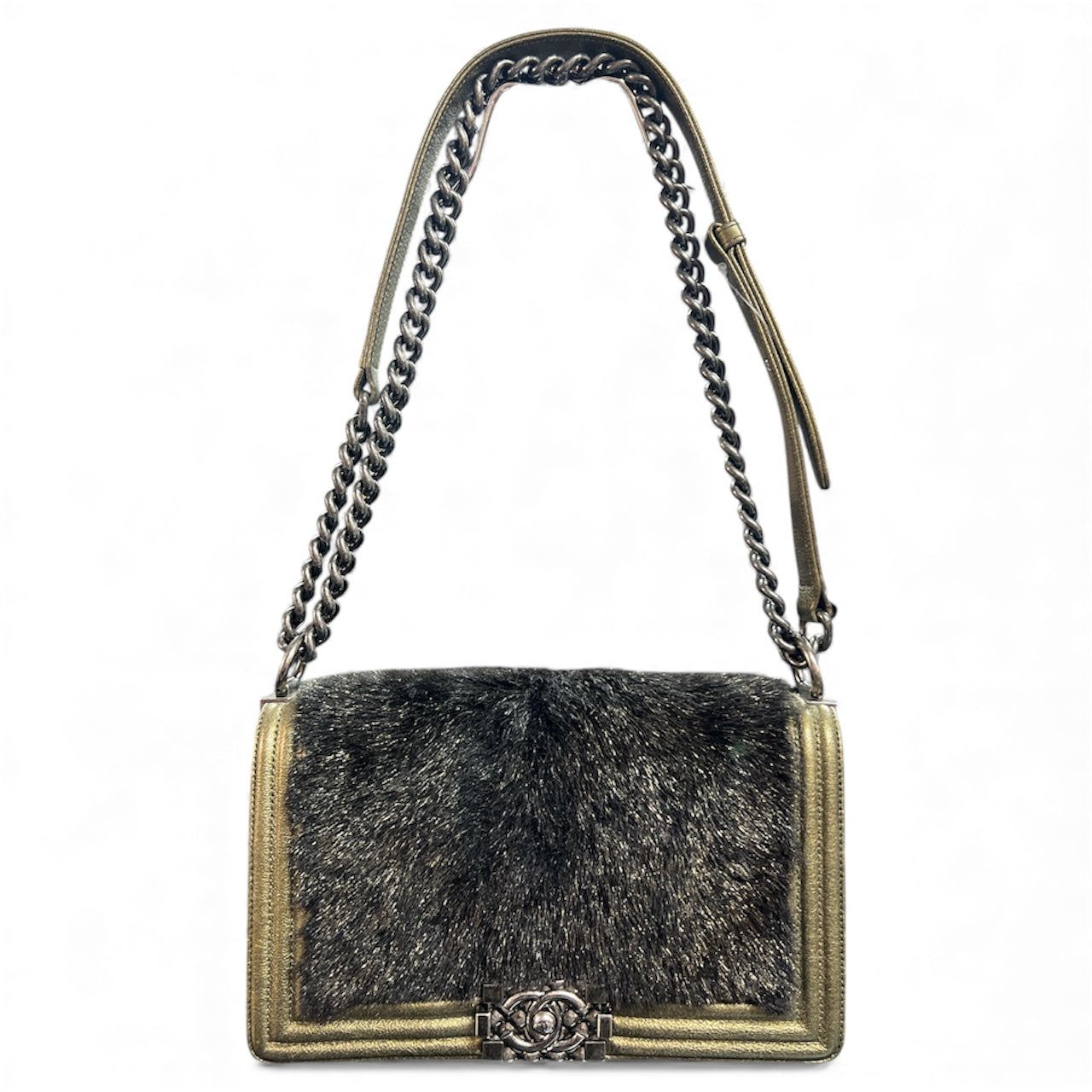 CHANEL ボーイシャネル ゴールド ショルダーバッグ CH 1680