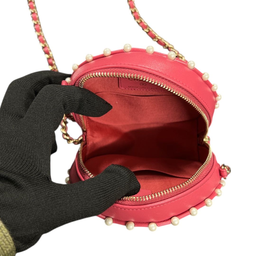 CHANEL ラウンド型パール チェーンショルダーバック CH2015 - メルカリ