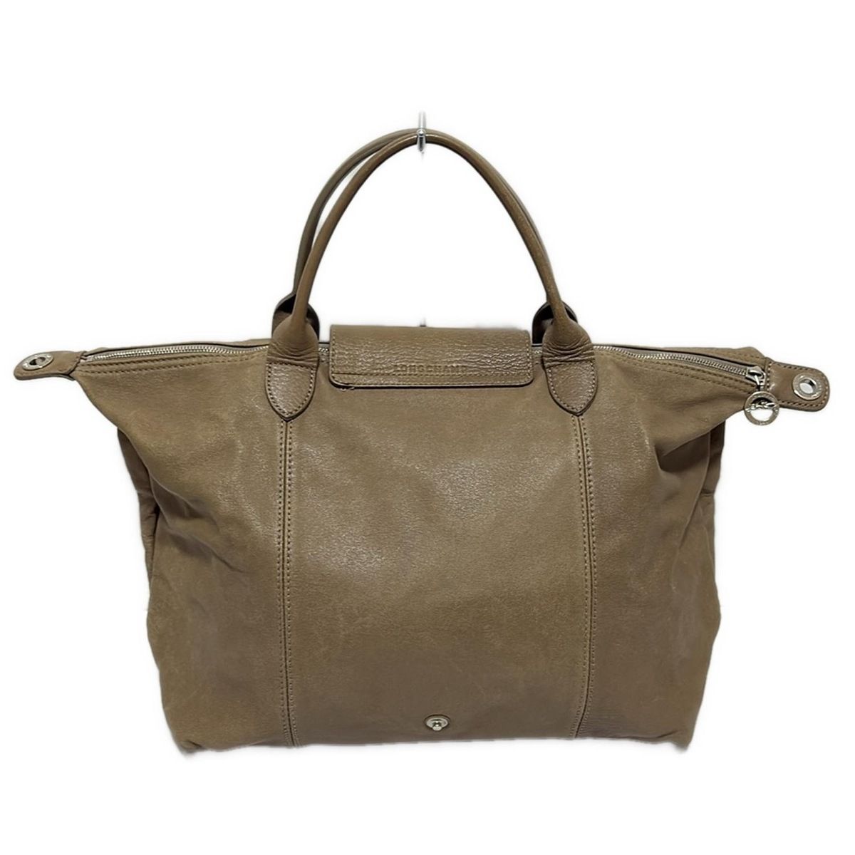 LONGCHAMP ロンシャン ハンドバッグ ル プリアージュキュイール ベージュ 折りたたみ レザー ハンドバッグ バッグ レディース