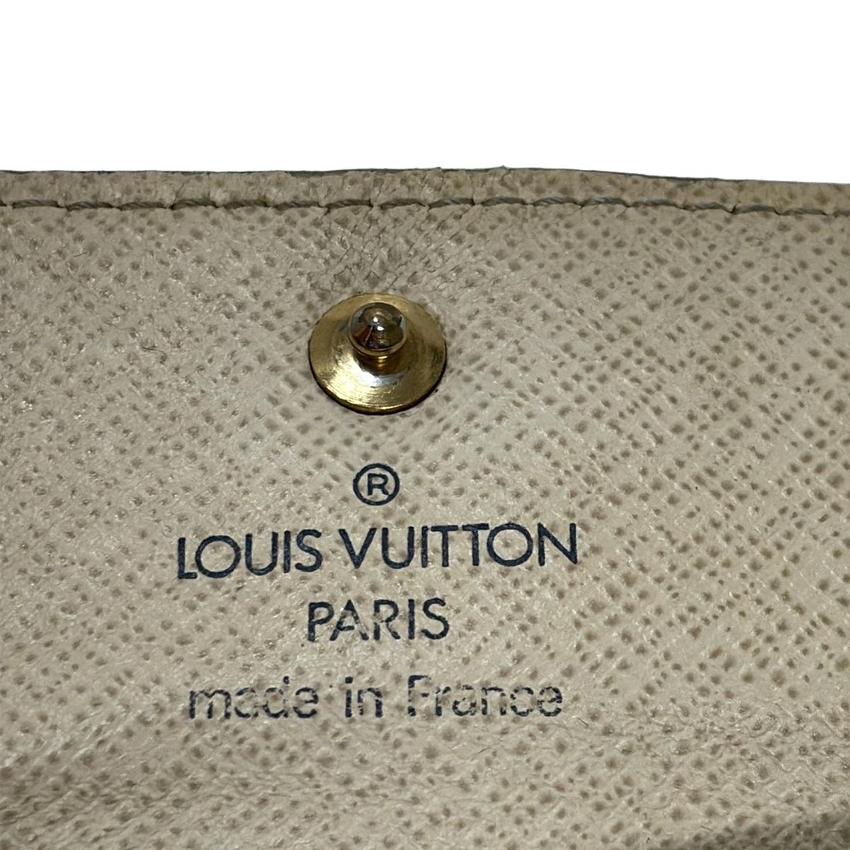  LOUIS VUITTON ルイヴィトン キーケース ダミエ ミュルティクレ4 N 60020 アズール イニシャル刻印 キーケース 小物