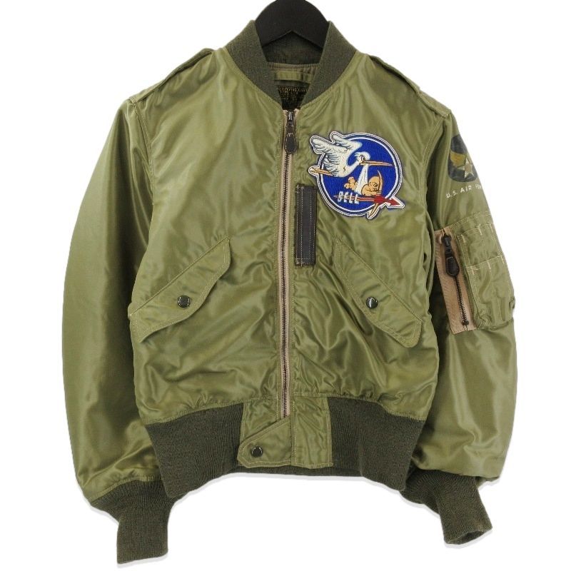 The REAL McCOY S リアルマッコイズ L-2 ワッペンカスタム フライトジャケット オリーブ 34