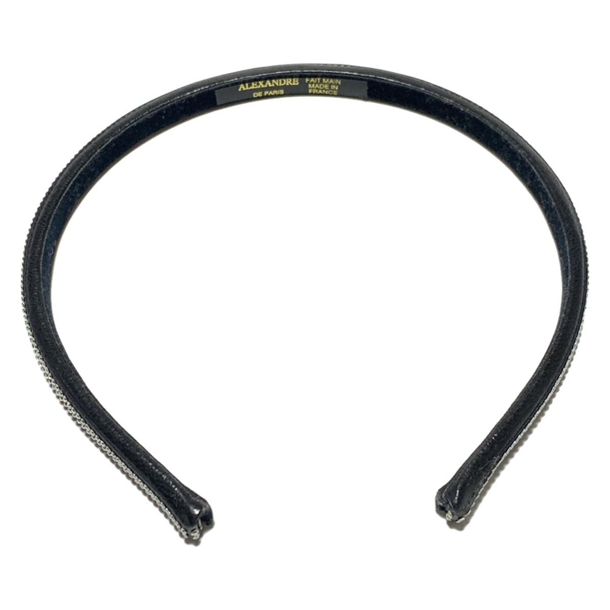 ALEXANDRE de PARIS アレクサンドル ドゥ パリ カチューシャ レザー 黒 クリア