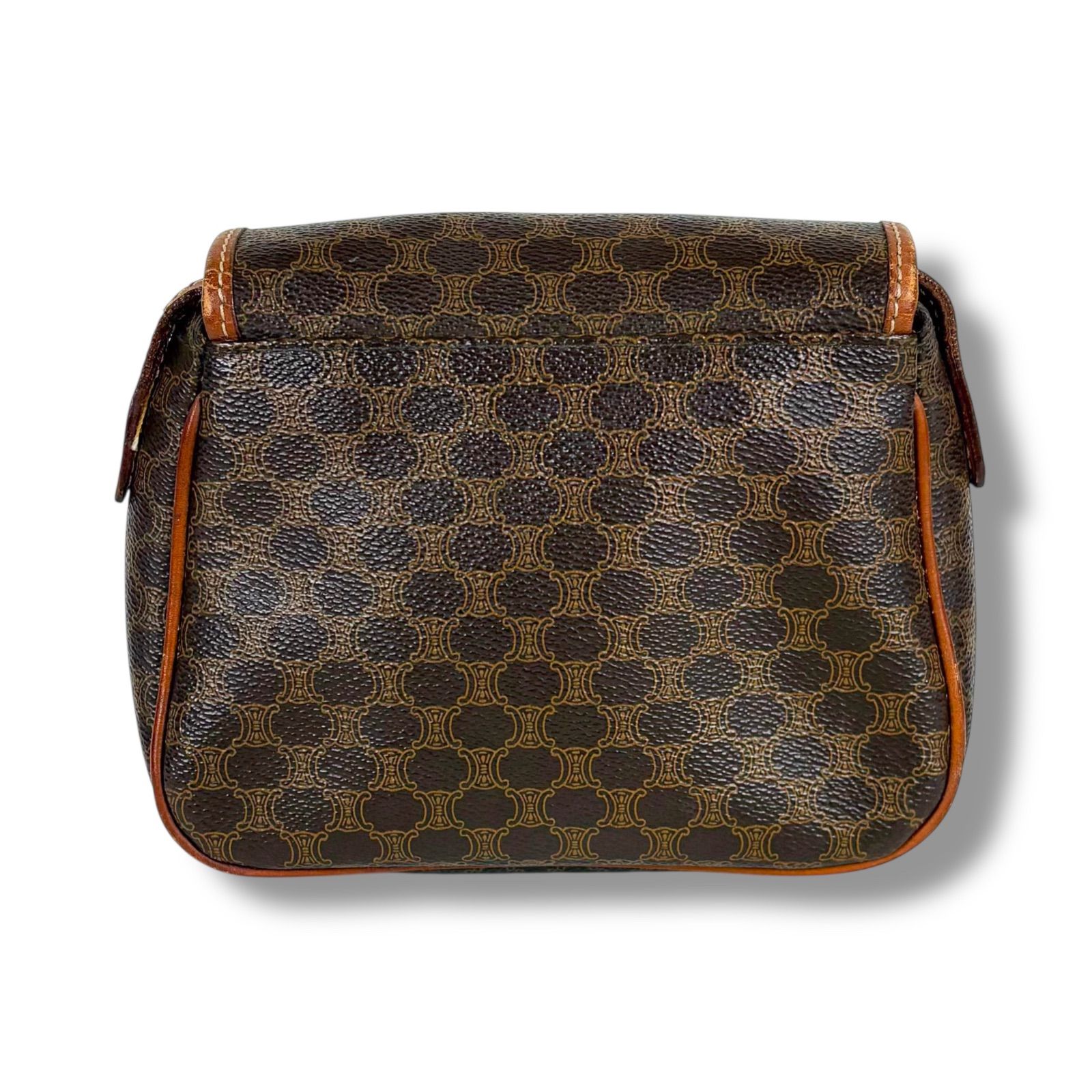 セリーヌ CELINE ミニショルダーバッグ マカダム柄 PVCレザー ブラウン