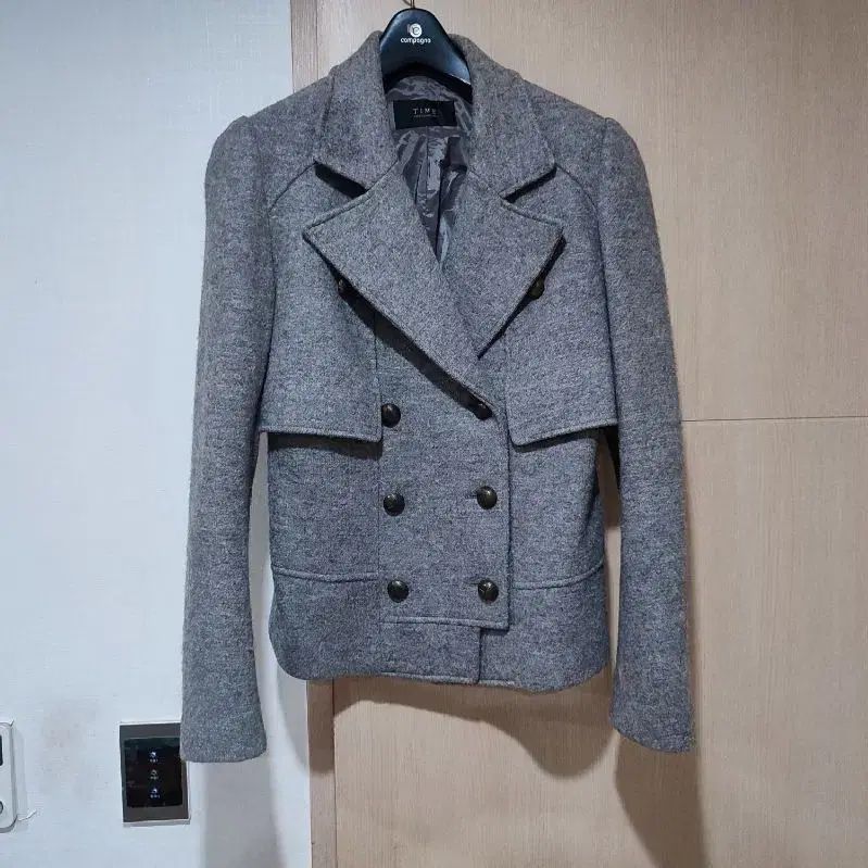 TIMEタイム グレー ウールアルパカショートパーカ 55