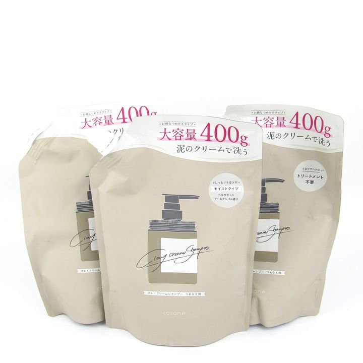 ココネ クレイクリームシャンプー つめかえ用 400g 3点セット 未使用