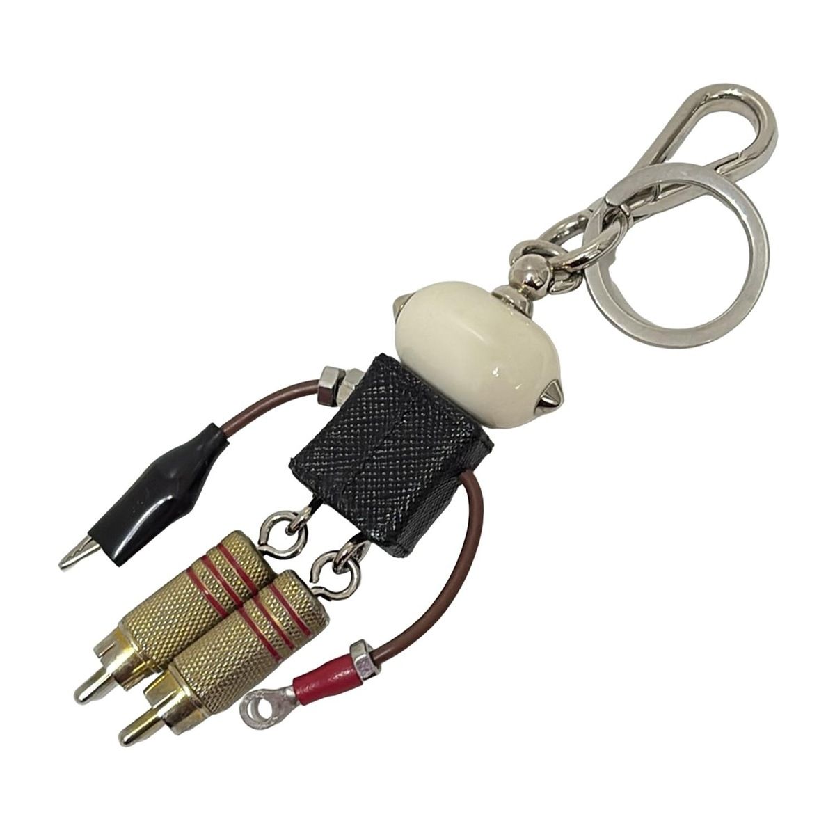 PRADA プラダ キーホルダー チャーム - アイボリー×黒×マルチ ロボット