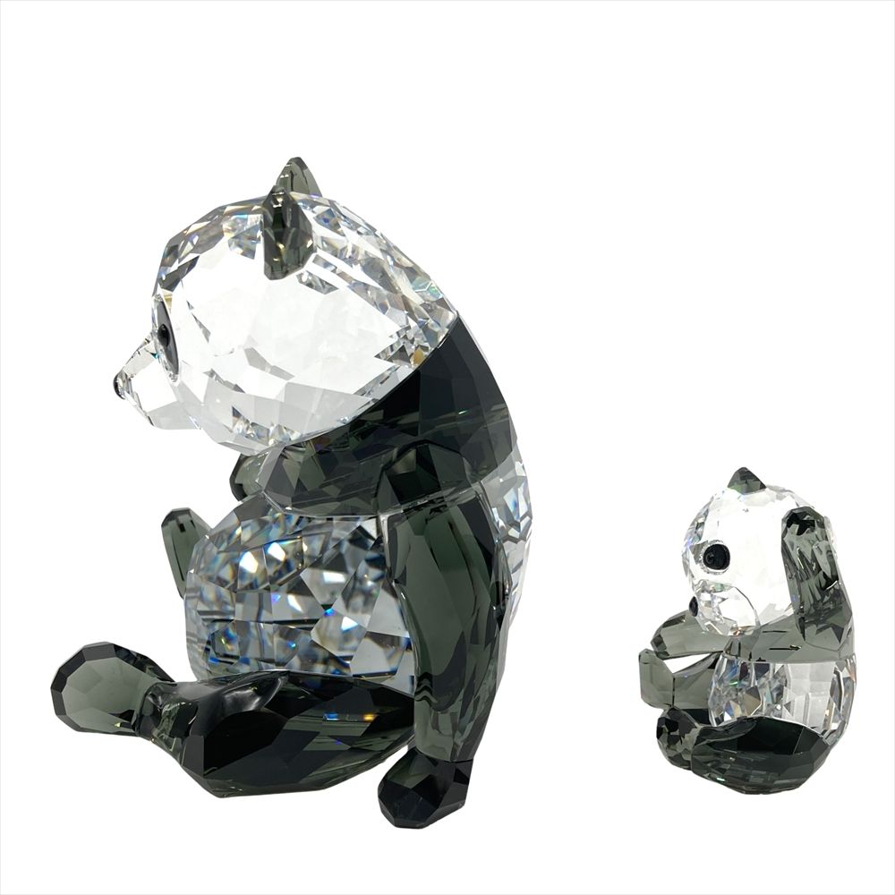 スワロフスキー SWAROVSKI パンダの親子 オブジェ 置物 5063690 クリア