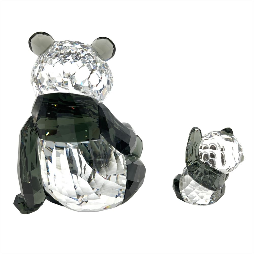 スワロフスキー SWAROVSKI パンダの親子 オブジェ 置物 5063690 クリア