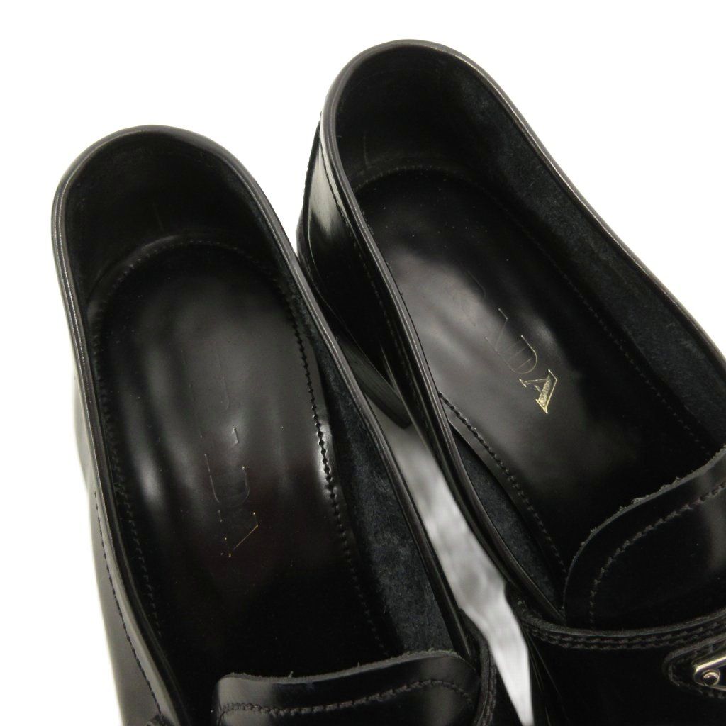 プラダ PRADA チョコレート ローファー ブラッシュドレザー