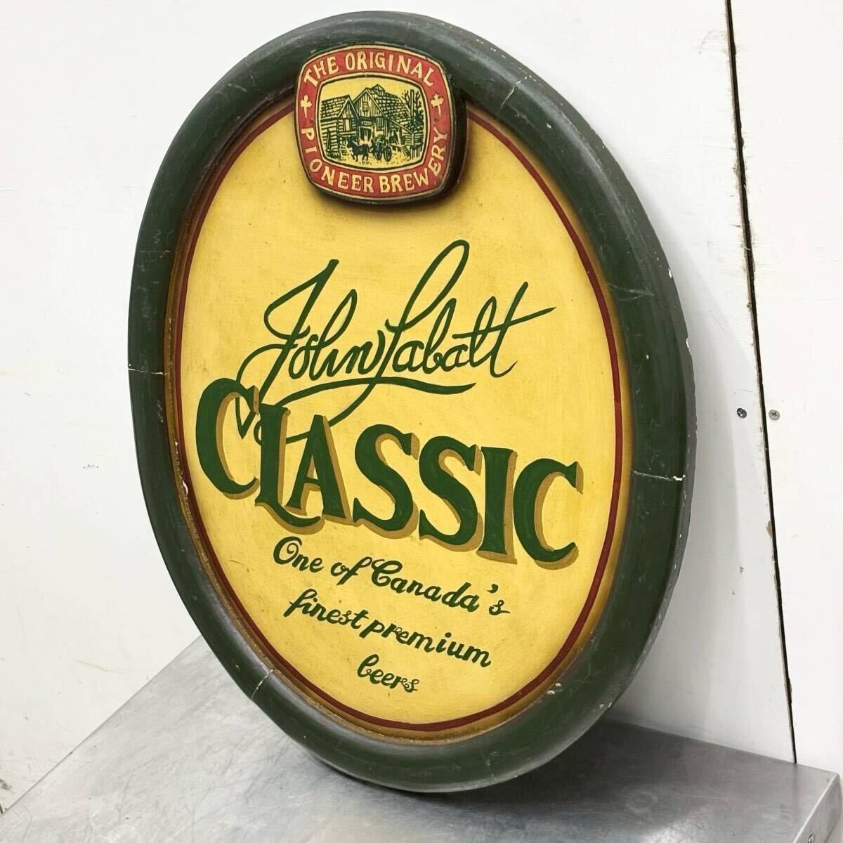 アンティーク木製看板 John Labatt 掛け看板 ヴィンテージ 雑貨 インテリア雑貨 レトロ ウッドボード