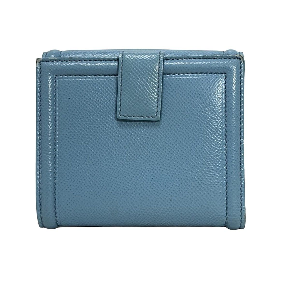 FERRAGAMO SalvatoreFerragamo サルバトーレフェラガモ Wホック財布 ヴァラ ブルー レザー