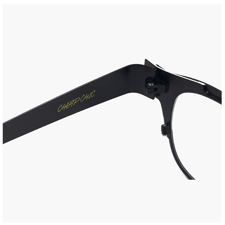  レディース 小ぶり メガネ cc 5024 BK WT チープシック CHEAP CHIC 眼鏡 個性的 ウェリントン 型 軽量 軽い ステンレス フレーム 黒縁 ダミーレンズ発送 メガネ 小物