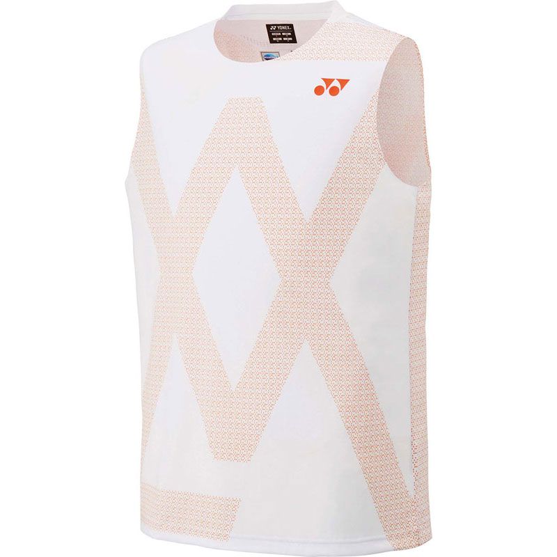 YONEX Yonex VA Mens Game Shirts (Sleeveless) Tennis Game Shirts Mens (10687-686), Flash Orange