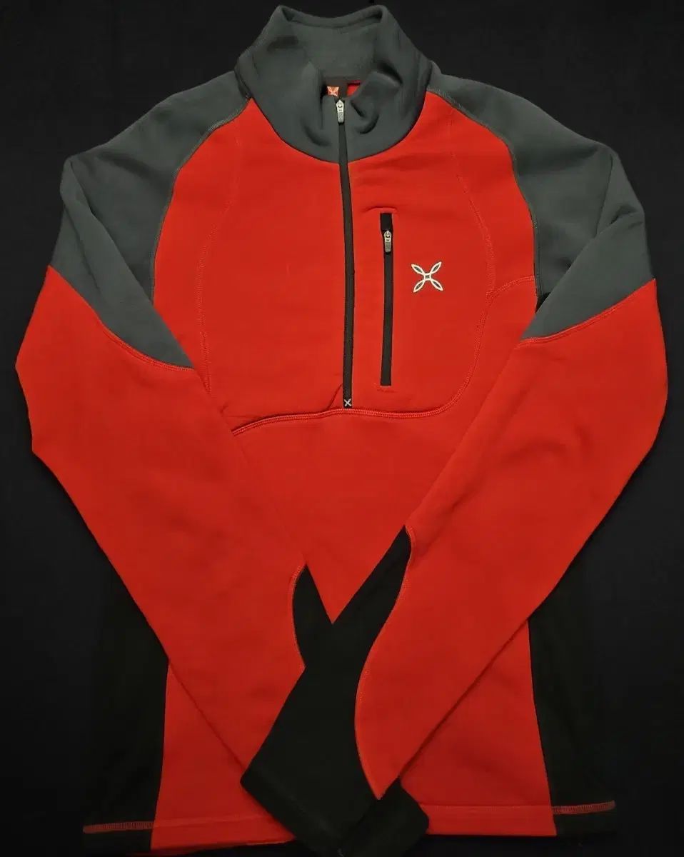 MONTURA モンチュラ 起毛 ハーフジップアップ レッド|グレー L