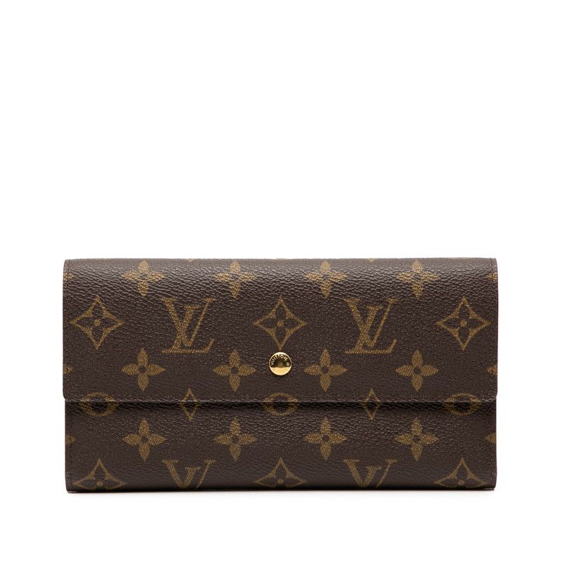 ルイ ヴィトン モノグラム ポルト トレゾール インターナショナル M 61215 ブラウン PVC レザー レディース LOUIS VUITTON 228-49344