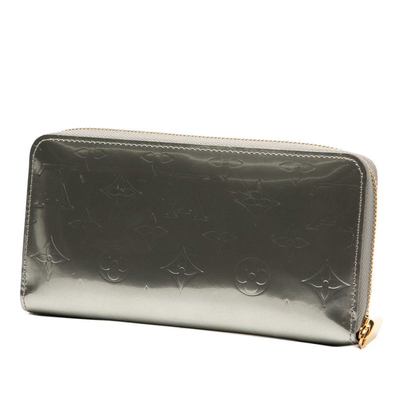 ルイ ヴィトン モノグラム ヴェルニ ジッピーウォレット ラウンドファスナー 長財布 M 91529 グリアールデコ シルバー パテントレザー レディース LOUIS VUITTON 1-0249827