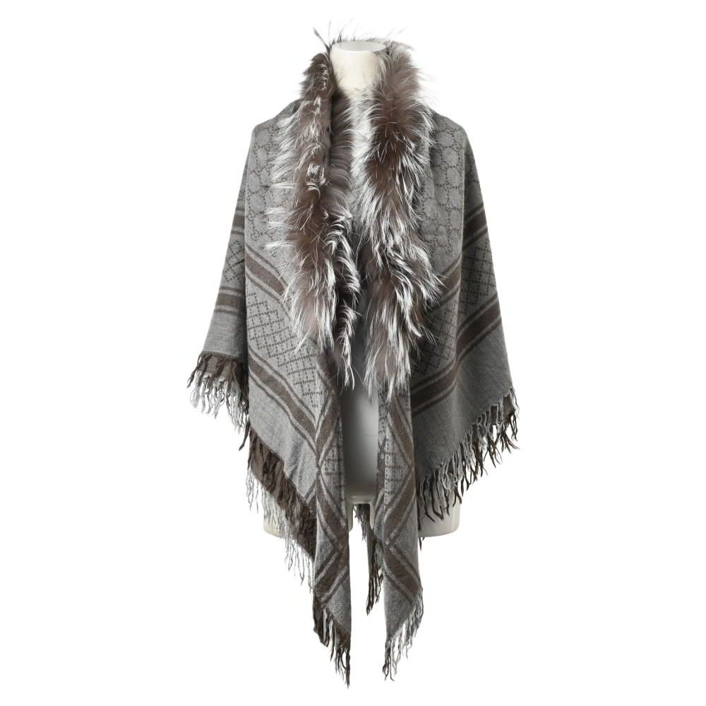 GUCCI ファー付きストール GUCCI ファー付き GG柄 ストール