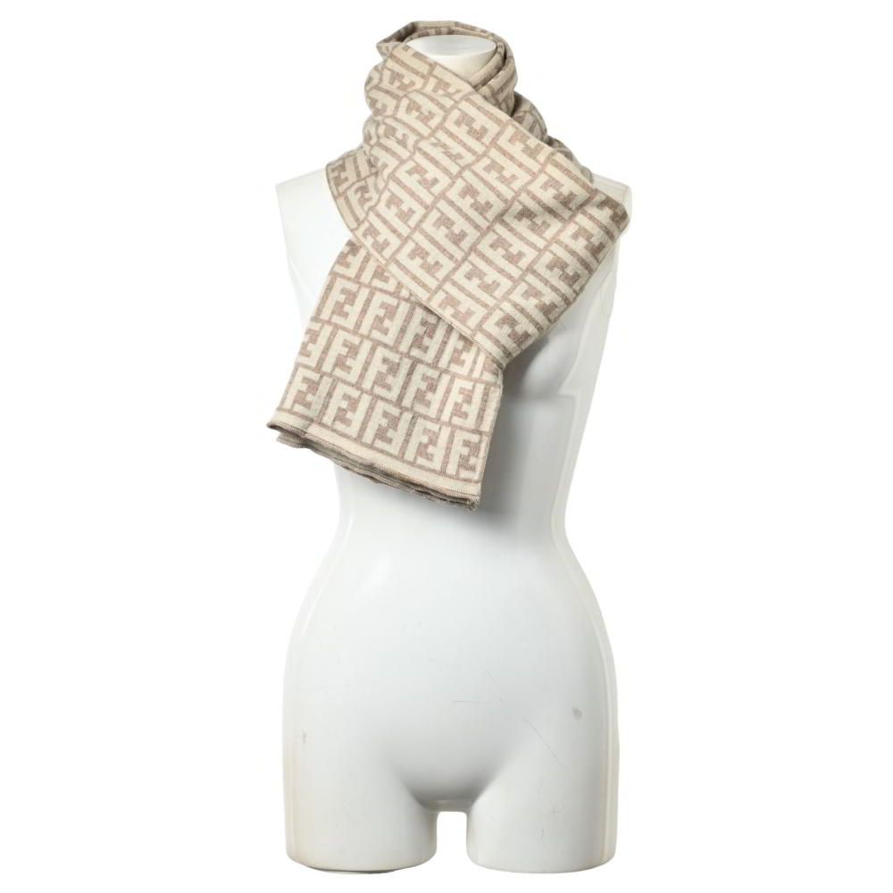 【美品】FENDI ウールマフラー ズッカ柄 ✨美品✨FENDI フェンディ マフラー ストール ズッカ柄 ウール100