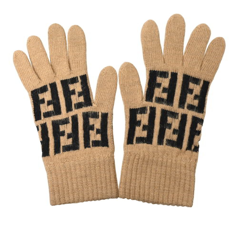 FENDI ヴィンテージ ズッカ柄 ウール 手袋 グローブ