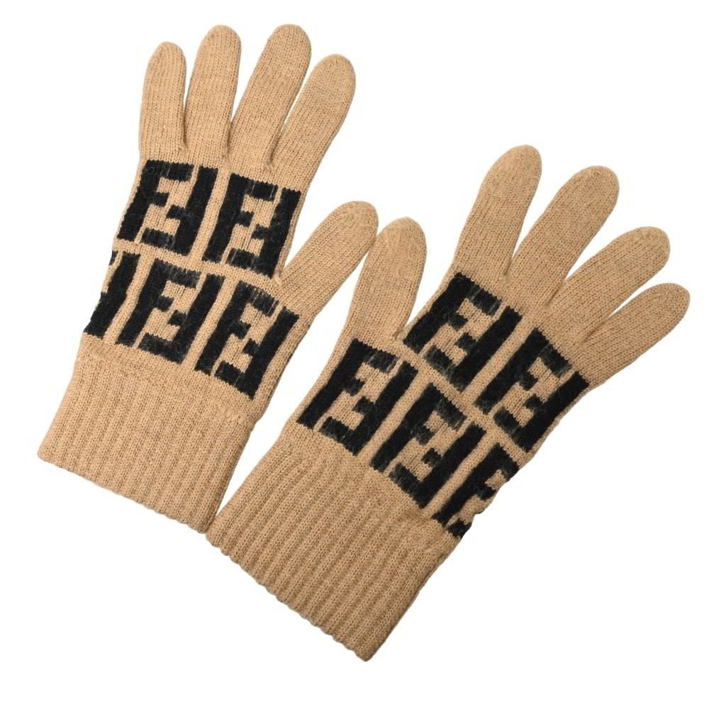 FENDI ヴィンテージ ズッカ柄 ウール 手袋 グローブ