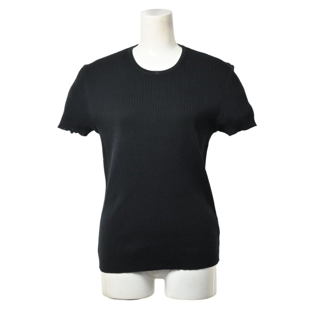CHANEL 97 P ココマーク刺繍 コットン リブ カットソー Tシャツ