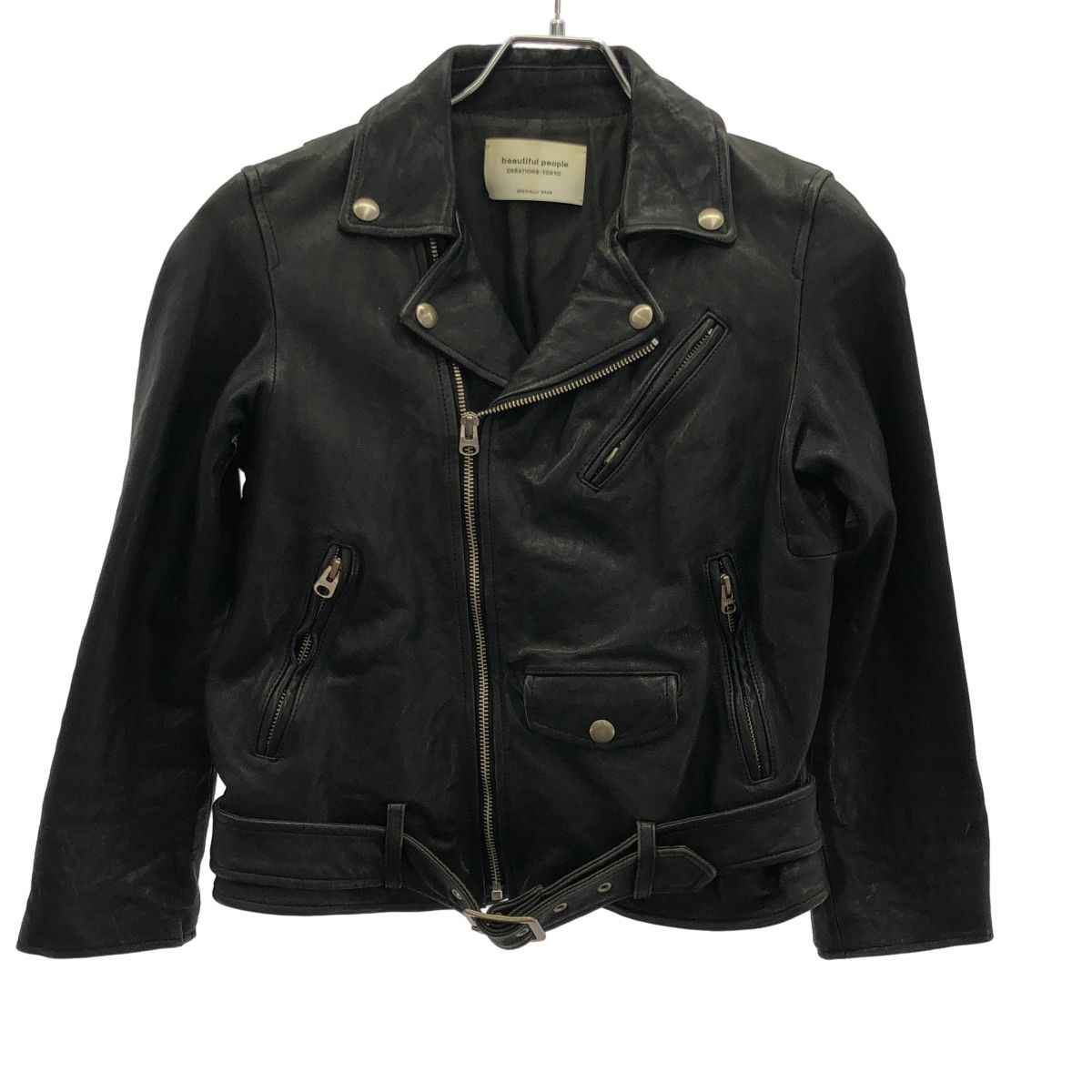 beautiful people ビューティフルピープル shrink leather riders jacket レザーライダースジャケット ブラック 140