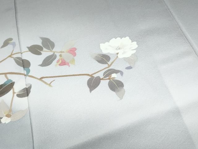 平和屋着物▽二代目清次郎 手描き 訪問着 枝花文 暈し染め 正絹 逸品