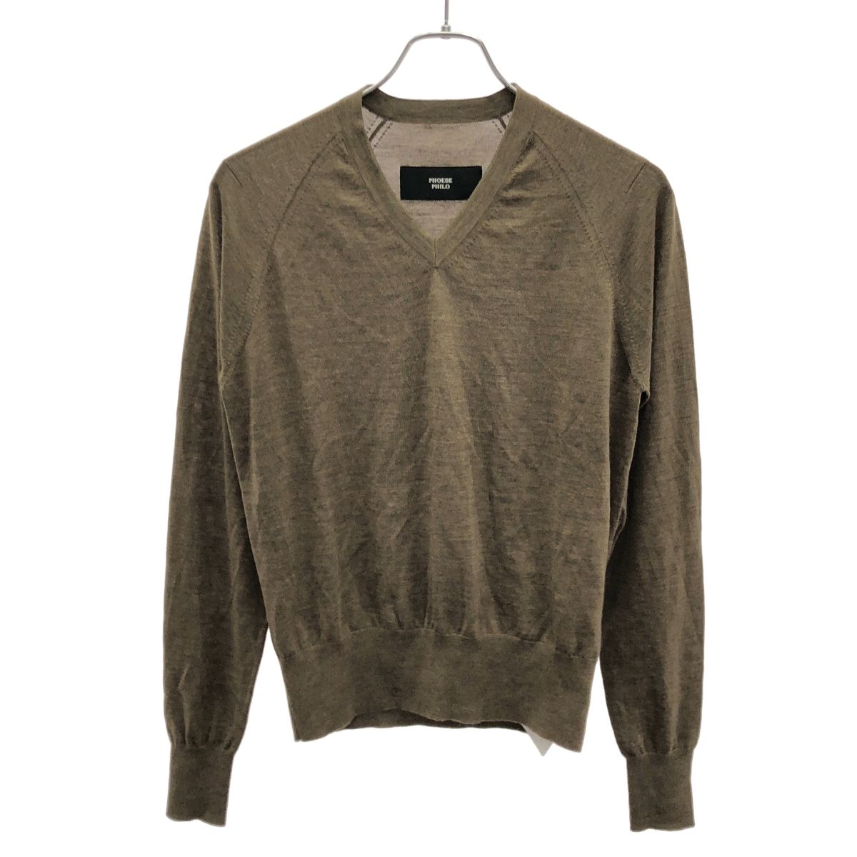 PHOEBE PHILO フィービーファイロ 25AW SHRUNK V-NECK SWEATER Vネックニットセーター CK102 YW4575 828TP ブラウン S PHOEBE PHILO フィービーファイロ 25AW SHRUNK V-NECK SWEATER Vネック