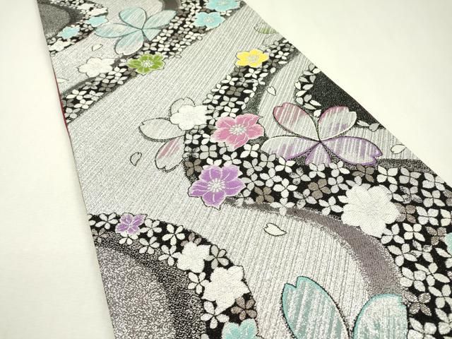 平和屋着物▽六通柄袋帯 流水花文 銀糸 正絹 逸品 DAAZ6967fe - メルカリ