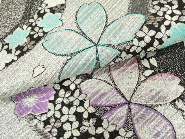 平和屋着物▽六通柄袋帯 流水花文 銀糸 正絹 逸品 DAAZ6967fe - メルカリ