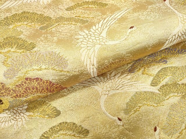 平和屋着物▽六通柄袋帯 飛鶴松文 金糸 正絹 逸品 DAAZ6975fe - メルカリ