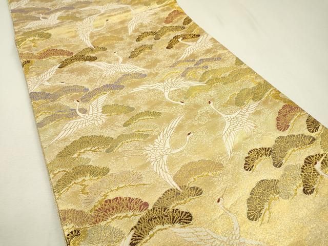 平和屋着物▽六通柄袋帯 飛鶴松文 金糸 正絹 逸品 DAAZ6975fe - メルカリ