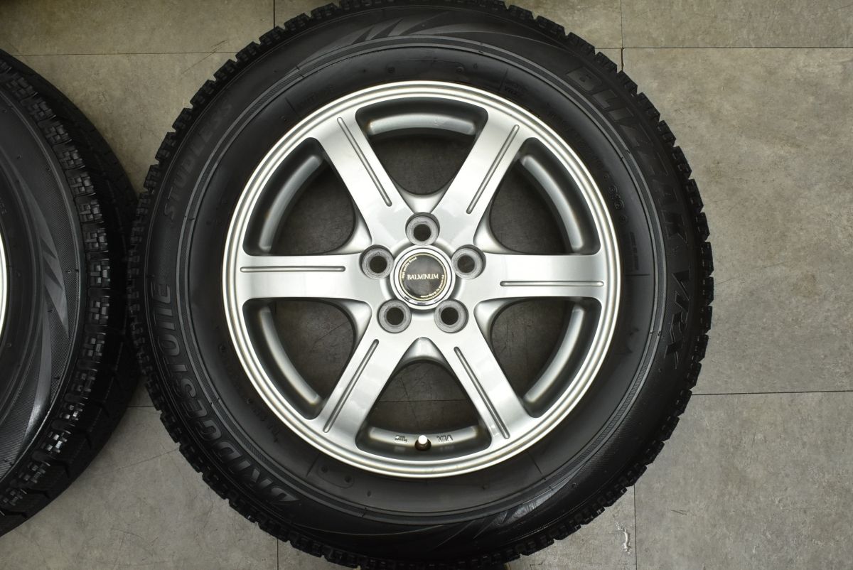  程度良好 バルミナ 15 in 6 J 45 PCD 100 ブリザックVRX 195|65 R プリウス ウィッシュ カローラスポート ツーリング トヨタ車 15インチ タイヤ ホイールセット