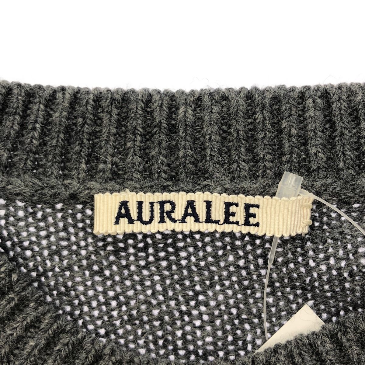 AURALEE カシミヤシルクニットプルオーバー　グレー AURALEE オーラリー 24AW WOOL CASHMERE SILK KNIT SHORT P/O ウール