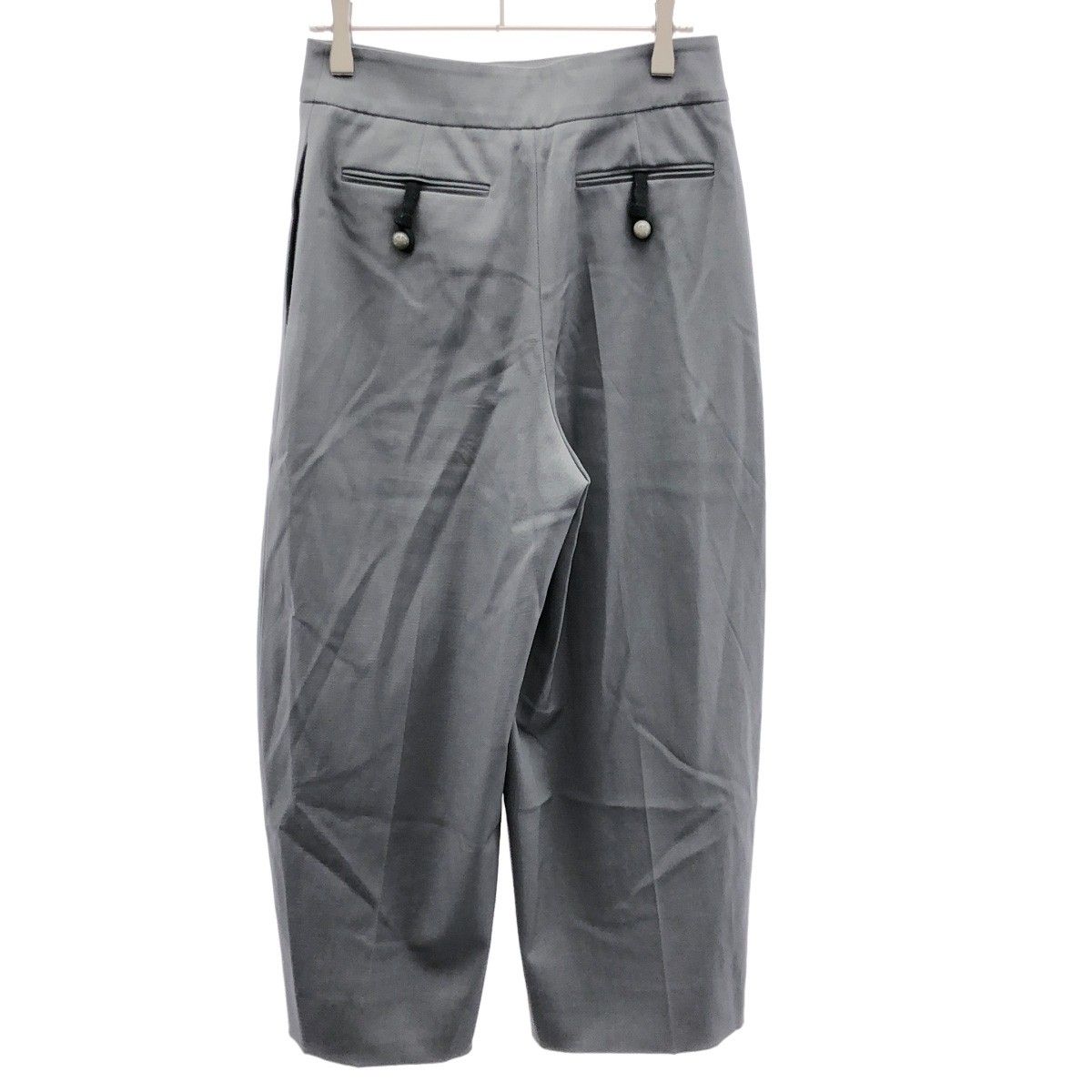 EMPORIO ARMANI エンポリオアルマーニ ストレッチウールワイドトラウザーパンツ S 2 P 05 T 2001 グレー 36