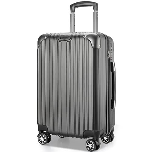 VARNIC スーツケース キャリーバッグ キャリーケース 機内持込 超軽量 大型 静音 ダブルキャスター 耐衝撃 360度回転 TSAローク搭載 ファスナー式 旅行 ビジネス 出張 グレー Sサイズ 40 5 L 099 e 1 cb 8