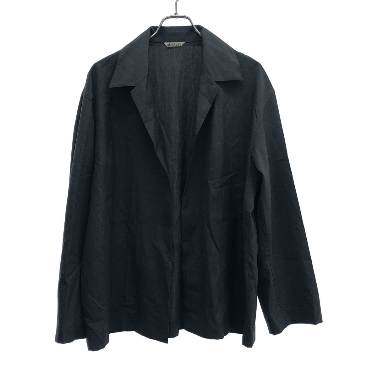 AURALEE オーラリー 19 SS WOOL SILK SHIRTS JACKET シャツジャケット グレー 4