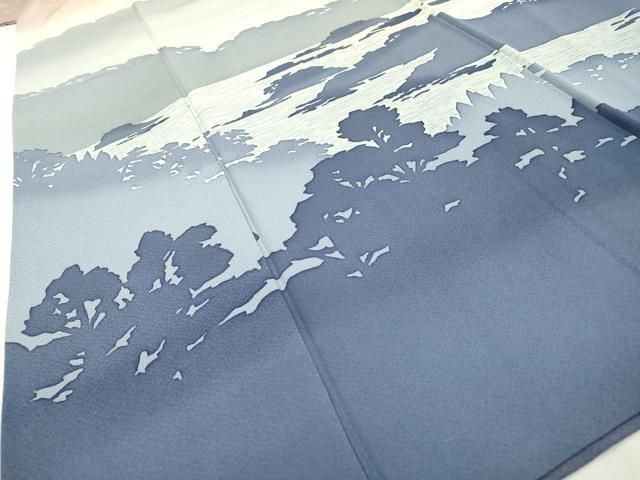 平和屋着物▽巨匠 前田華清 手描き 色留袖 水辺風景シルエット 暈し染